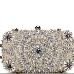 Embellished Silver Clutch